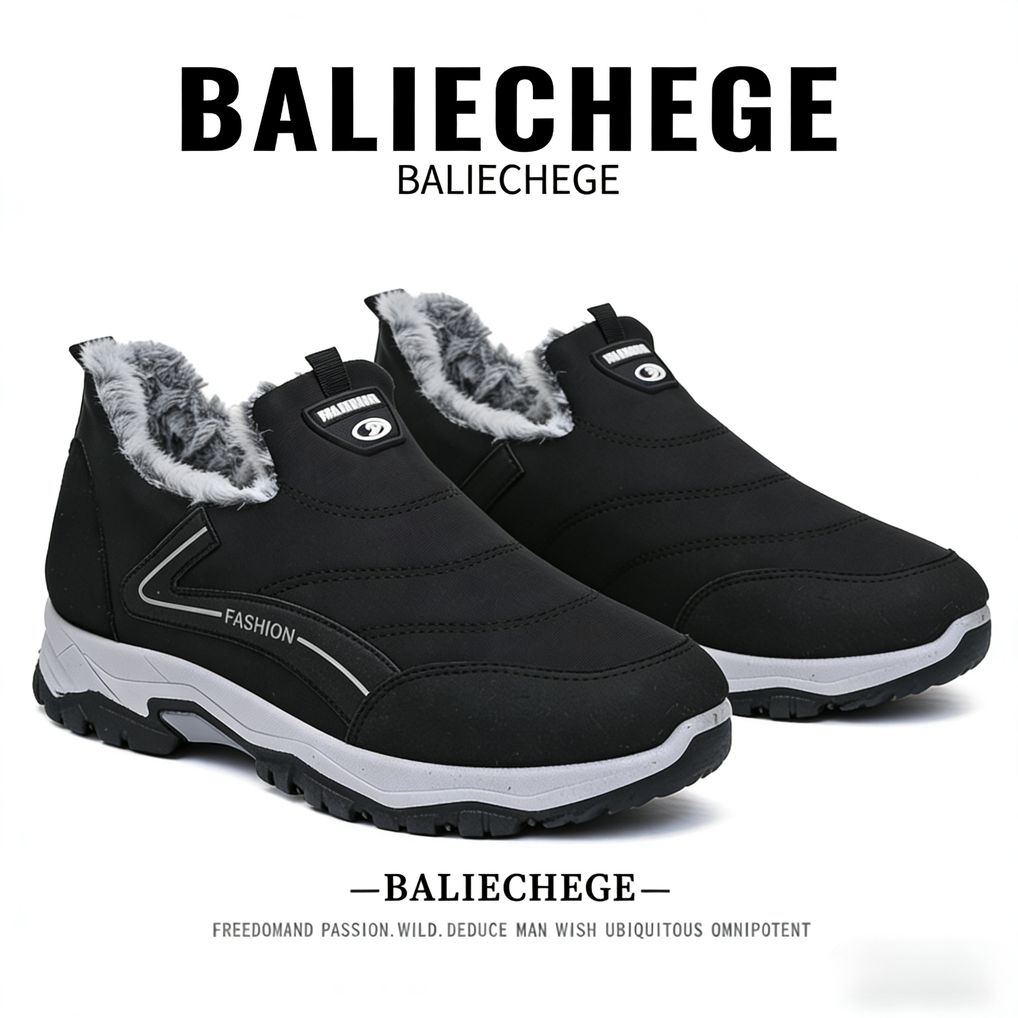 【法国BALIECHEGE专柜】休闲低跟短筒雪地靴防寒冬季棉靴保暖圆头