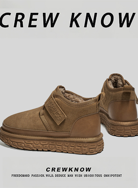 【法国CREW KNOW专柜】休闲冬季短筒防滑雪地靴棉内里男士保暖