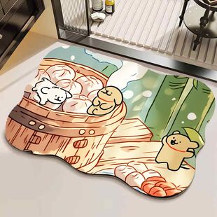 线条小狗花边地垫门垫进门入户门口地毯浴室卫生间吸水防滑家用垫