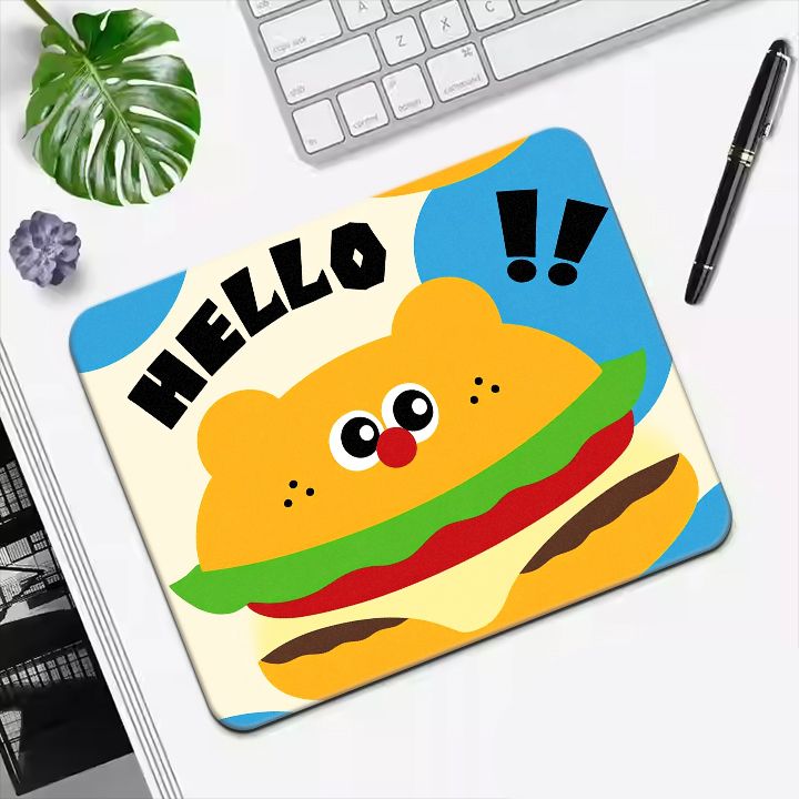 美食伙伴主题鼠标垫男女学生办公通用防滑耐磨电脑桌软垫鼠标垫
