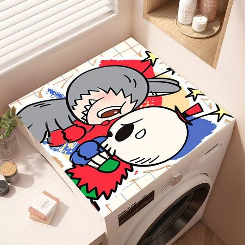 滚筒洗衣机盖垫台面保护垫卡通防晒防水防尘罩冰箱盖布床头柜垫子