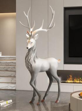 优选北欧轻奢麋鹿客厅摆件大型落地沙发电视柜旁边装饰品乔迁新居