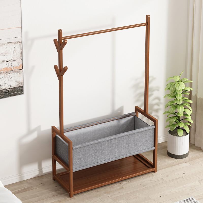 优选挂衣架落地式卧室床边衣服收纳神器实木衣帽架置物架宿舍出租