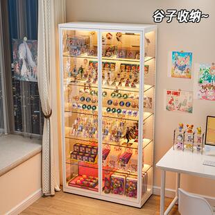 优选手办展示柜痛柜带灯透明谷子钢制收纳陈列柜客厅防尘铁皮柜玻