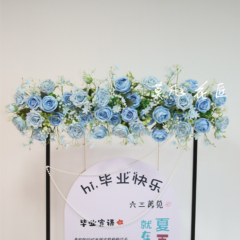 婚庆仿真花订婚假花婚礼布置排花舞台kt版迎宾牌区装饰花排挂花艺