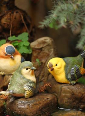 可爱小鸟摆件树脂工艺品园艺装饰苔藓微景观多肉动物鸟造景小摆件