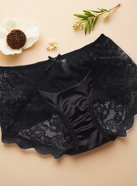 欧美轻奢蕾丝内裤女大码中腰包臀性感无痕胖妹妹薄款透明2025新款