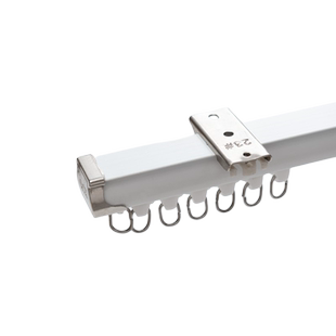 铝合金窗帘无声轨道直轨滑轮滑道顶侧装滑轨单双轨导轨窗帘杆支架