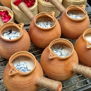 手工云南粗陶侧把烤茶罐土陶公道杯煮茶壶罐罐茶煮茶器烤茶炉套装