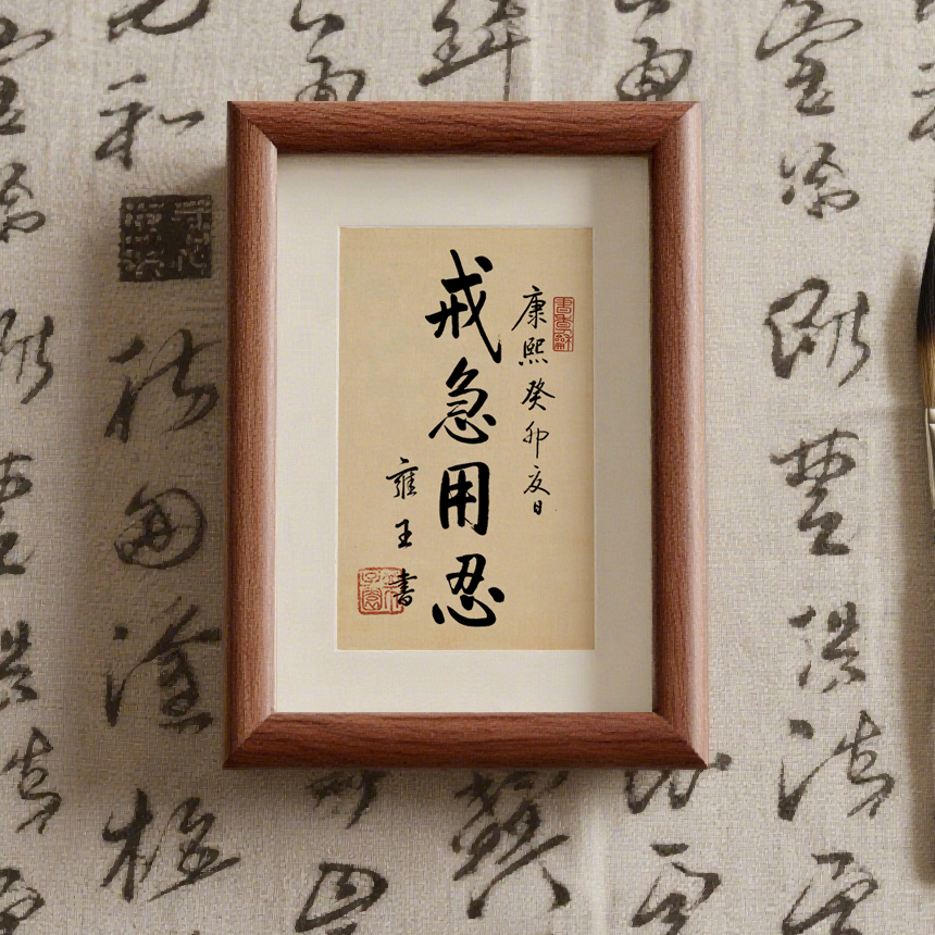 太白严选复古实木相框静心励志