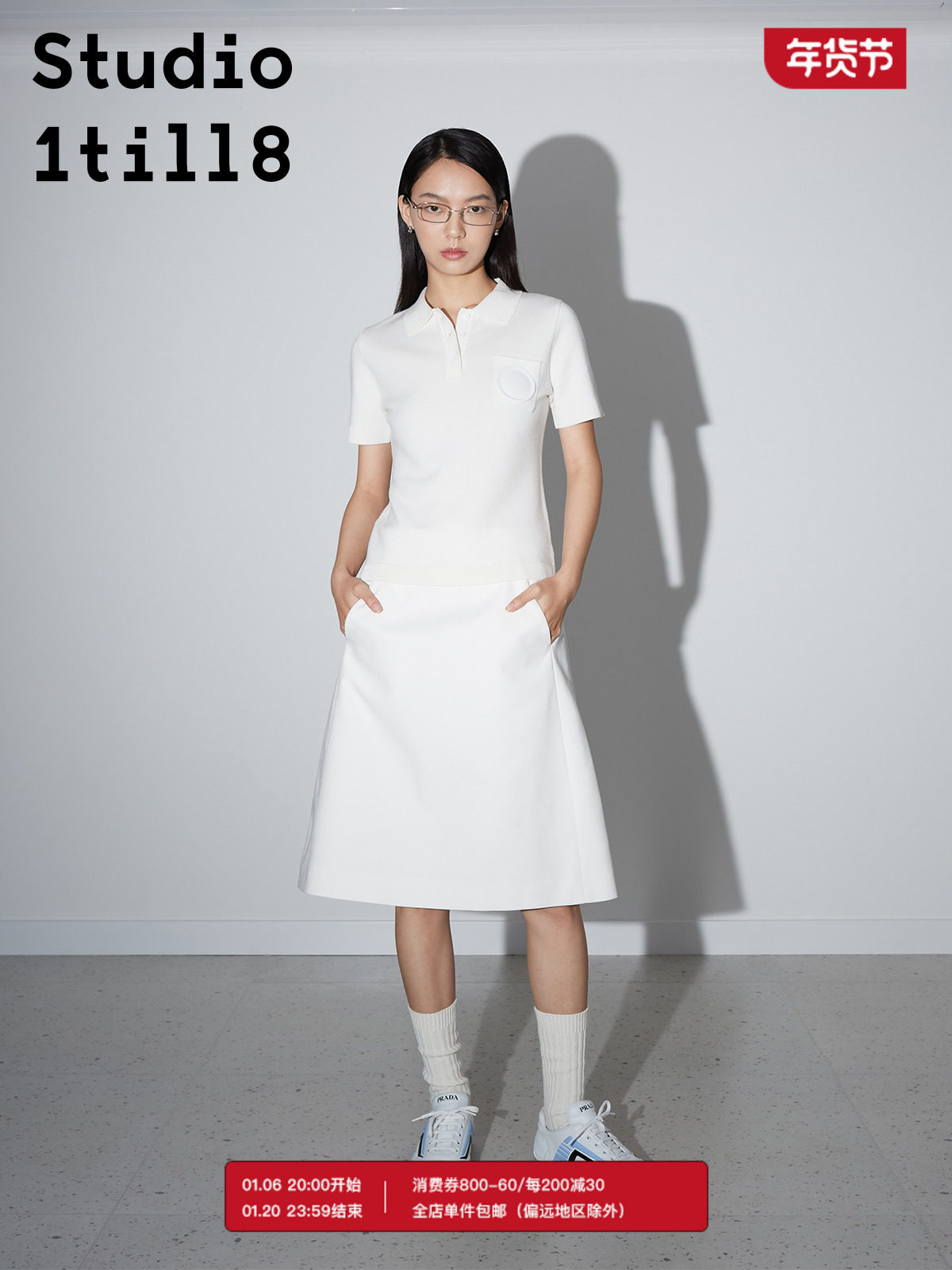 STUDIO1TILL8|LYOCELL FIBER ELEGANT SPORTS TENNIS GIRL BUTTON KNIT T-SHIRT POLO SHIRT