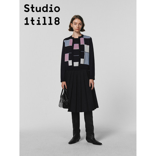Studio1till8格子吊带针织外套