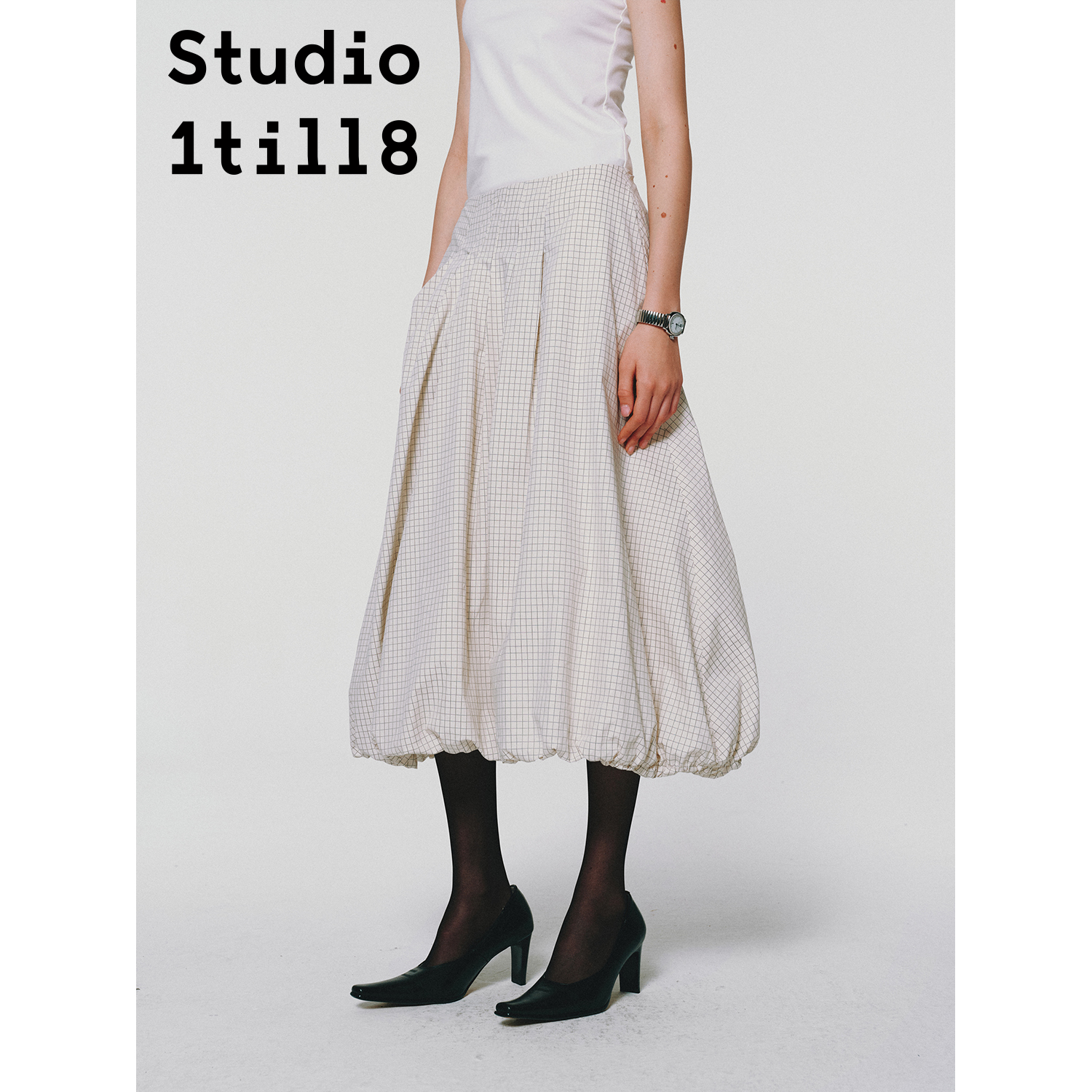 Studio1till8格纹度假半裙