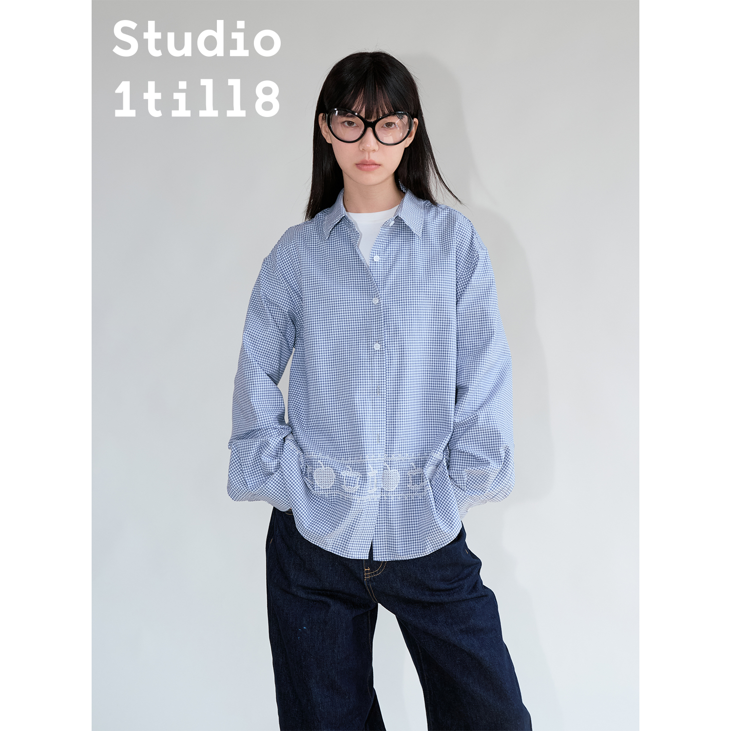 Studio1till8苹果变化刺绣衬衫