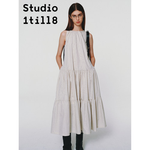 Studio1till8格纹背心连衣裙