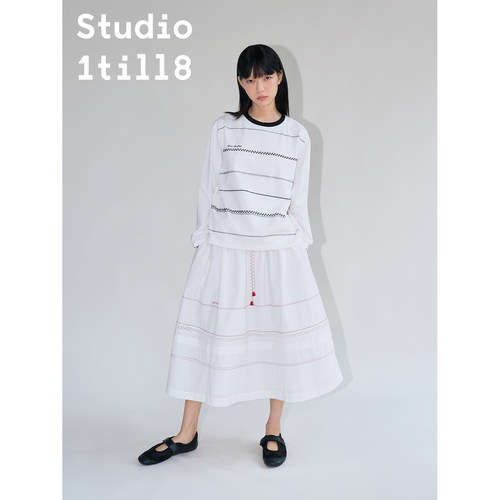 Studio1till8书信刺绣T恤