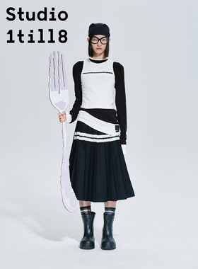 Studio1till8｜极简文艺clean fit羊毛织带拼接紧身打底背心