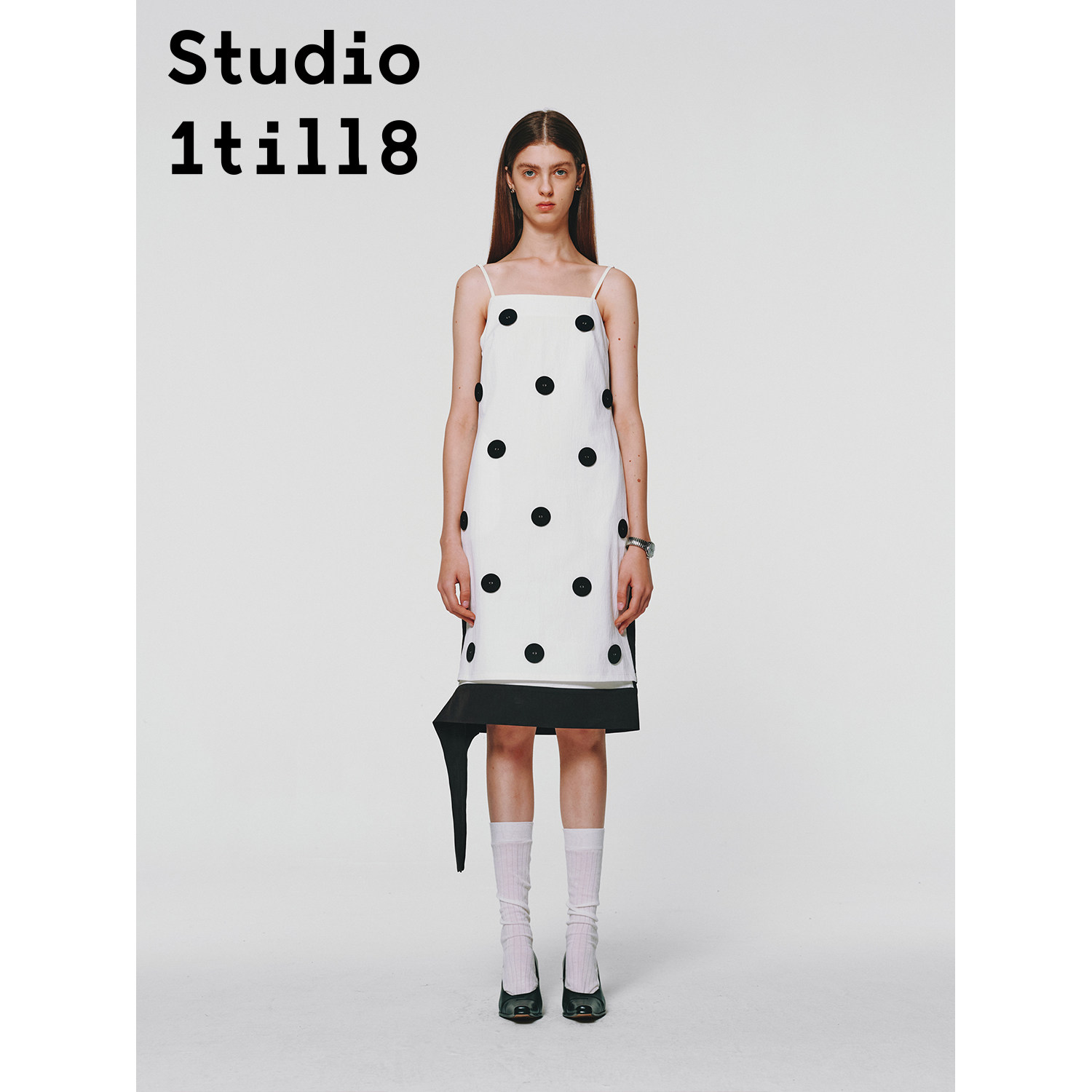 Studio1till8波点吊带连衣裙
