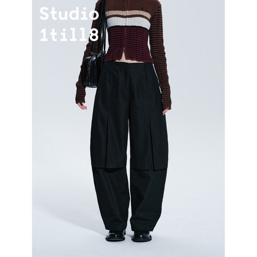 Studio1till8假两件低腰长裤低腰