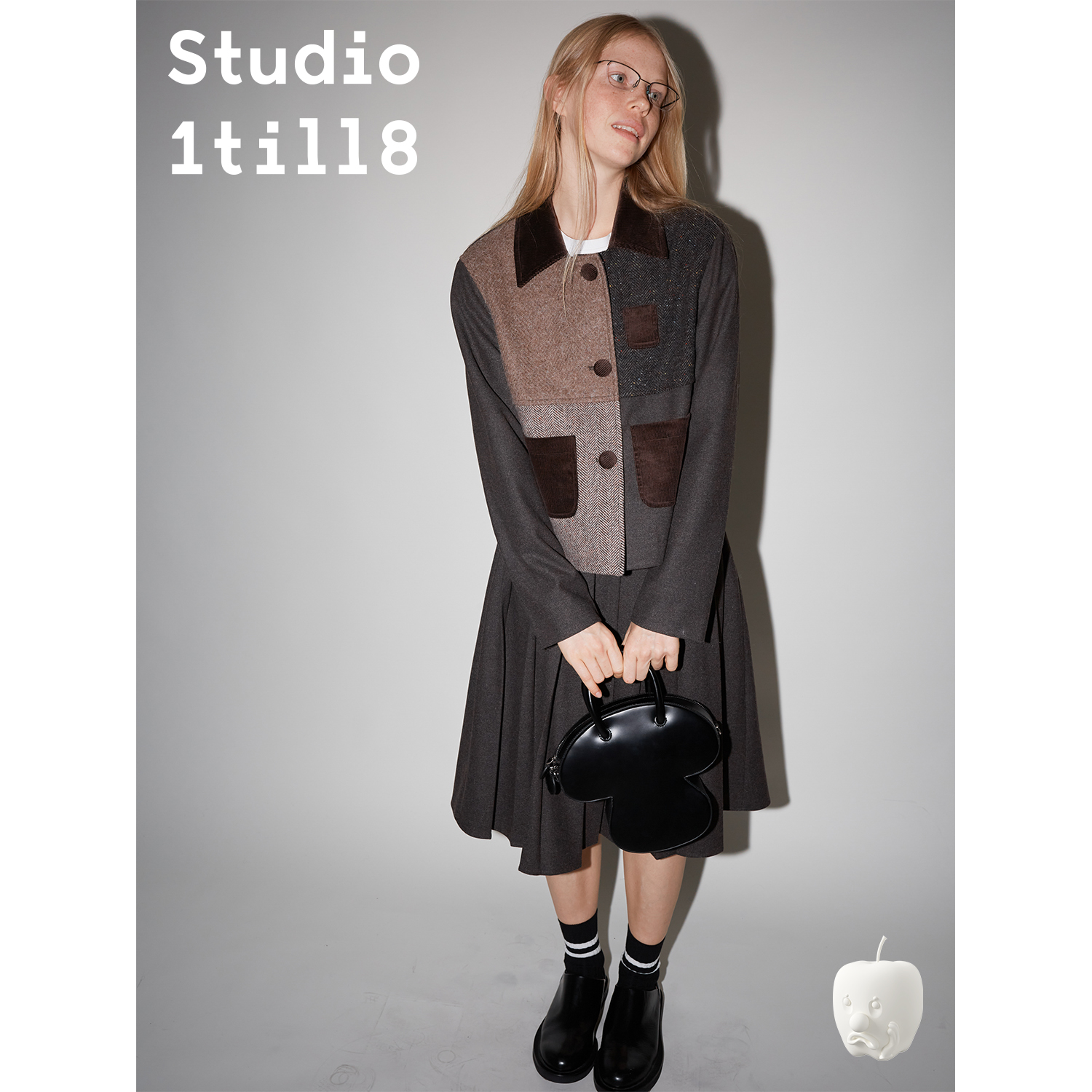 Studio1till8拼接毛呢套装