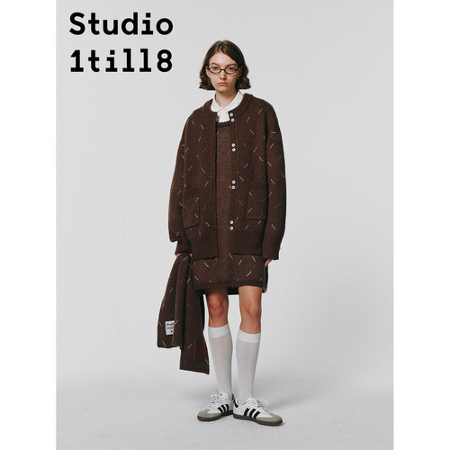 Studio1till8棕色连衣裙毛衣外套