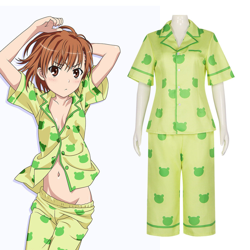 超电磁炮御坂美琴cos服同款呱太睡衣夏季透适短袖cosplay表演服