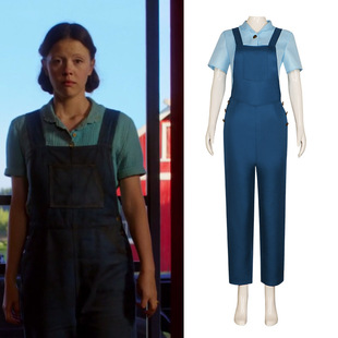 万圣节恐怖电影 欲珠珀尔cos服“X”前传电影珀尔cosplay背带裤