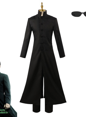 电影黑客帝国4cos尼奥风衣cos服黑色长款风衣cosplay套装送眼镜