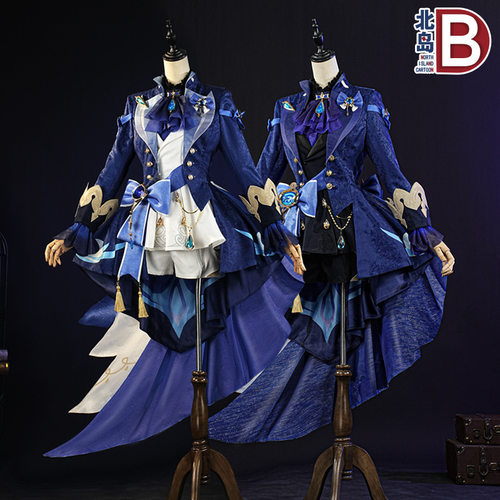 原神游戏cos服 水神芙宁娜cosplay蓝色服装女