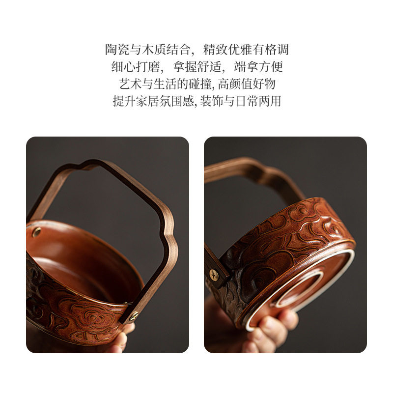 中式陶瓷水果盘小号精致