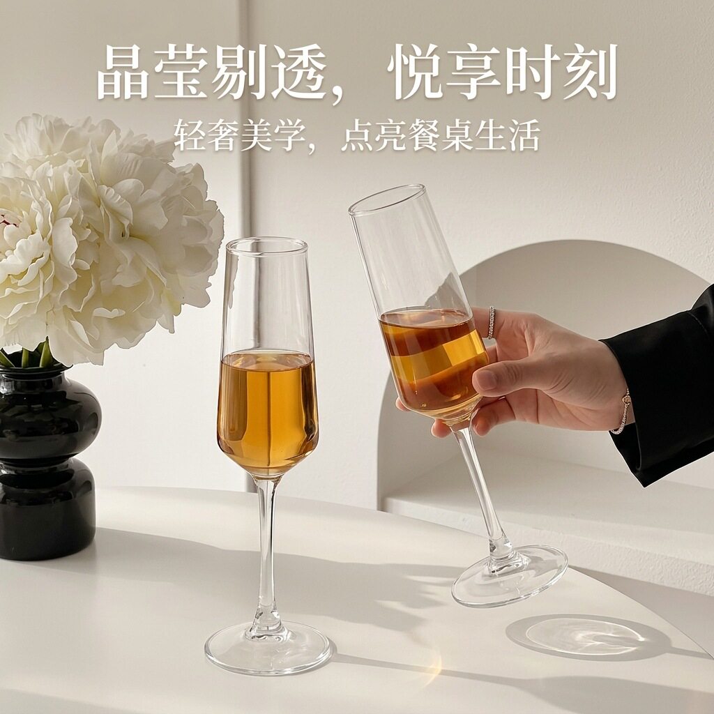 高颜值香槟杯法式水晶高