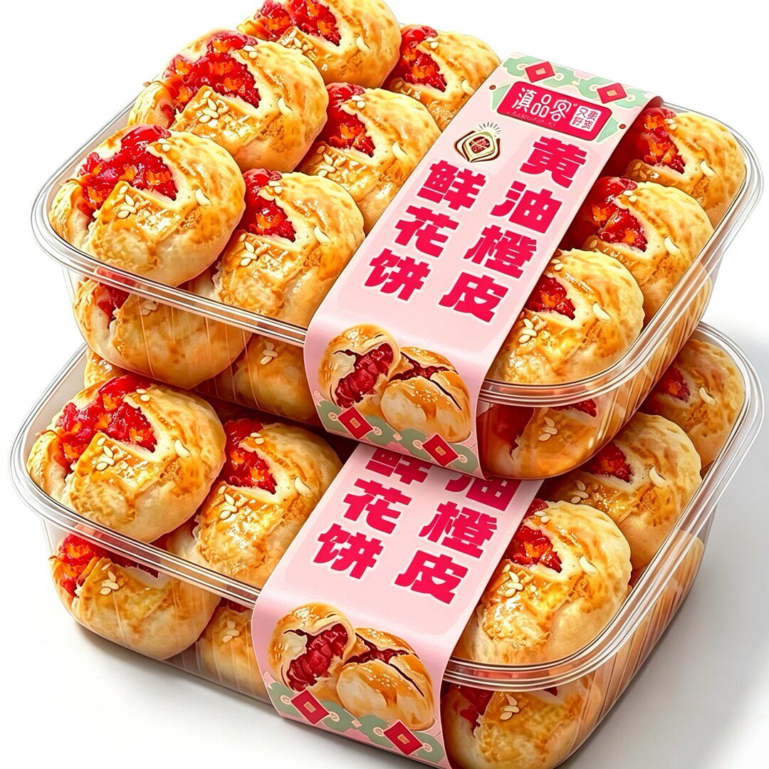 滇品客橙皮鲜花饼外酥里嫩农科院技术支持云南特产名片休闲解馋