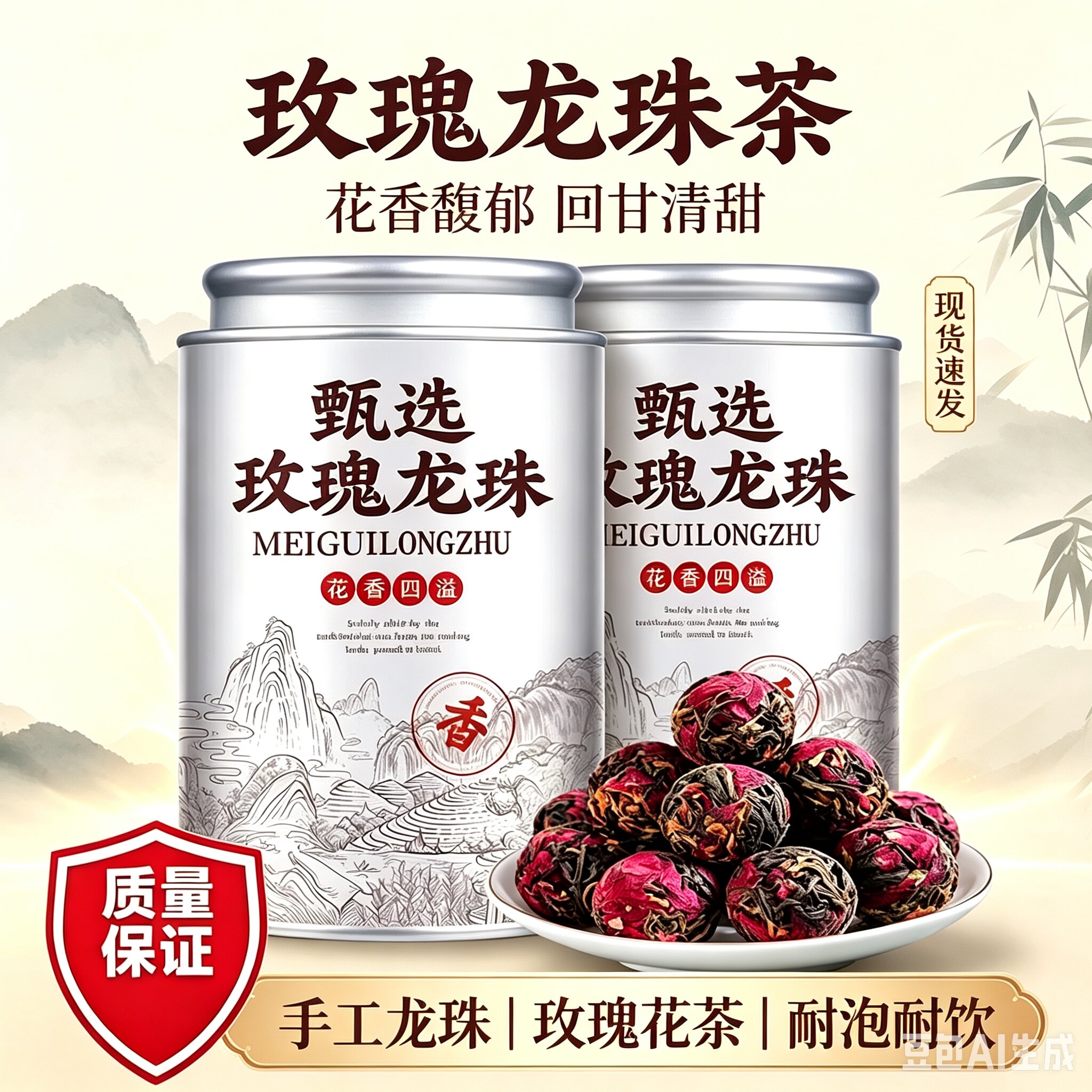 手工玫瑰龙珠茶特级500g花香