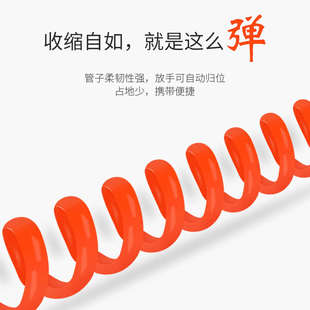 气动弹簧管空压机气泵气管软管PU伸缩螺旋风管带快速接头气线气绳