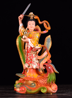 12/16/19踏凤九天玄女 九天玄女娘娘神像树脂摆件新品