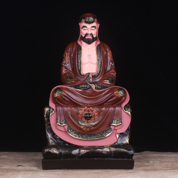 达摩祖师佛像 树脂玻璃钢古彩 家居佛堂供奉摆件菩提达摩祖师神像