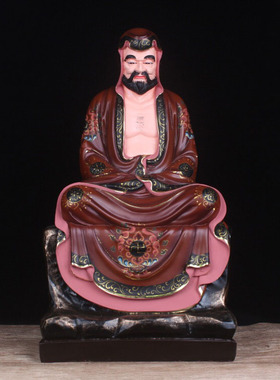 达摩祖师佛像 树脂玻璃钢古彩 家居佛堂供奉摆件菩提达摩祖师神像