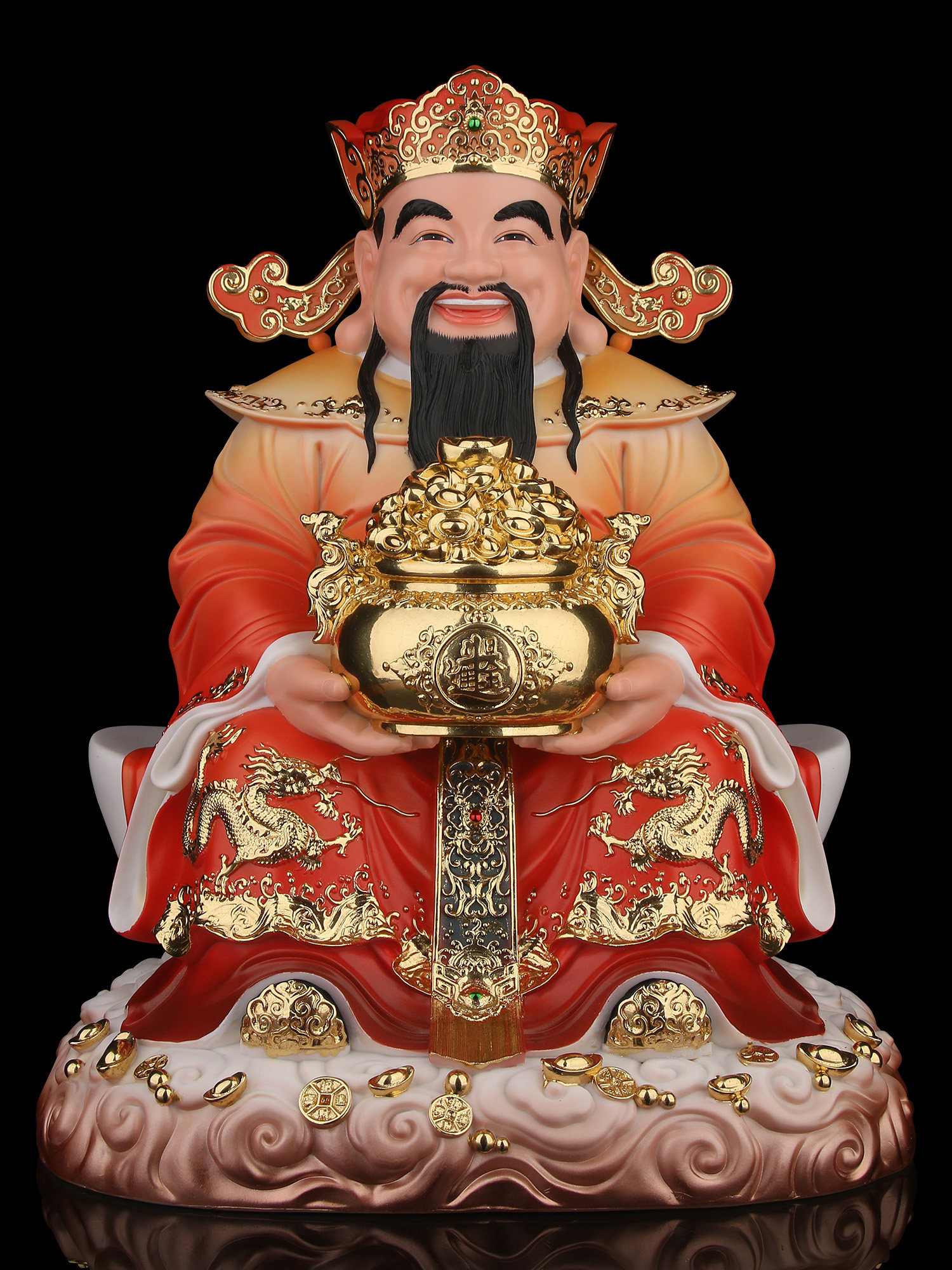 财神爷摆件招财家用办公室店铺礼品比干文财神爷开业供奉树脂佛像