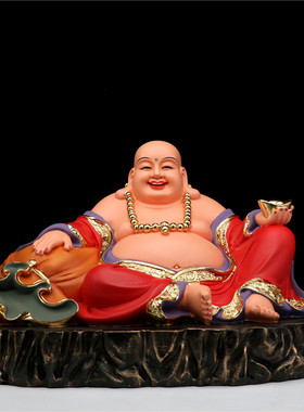 新款宽体弥勒佛金身像包邮家用树脂供奉宽体乐笑佛大肚弥勒佛摆件