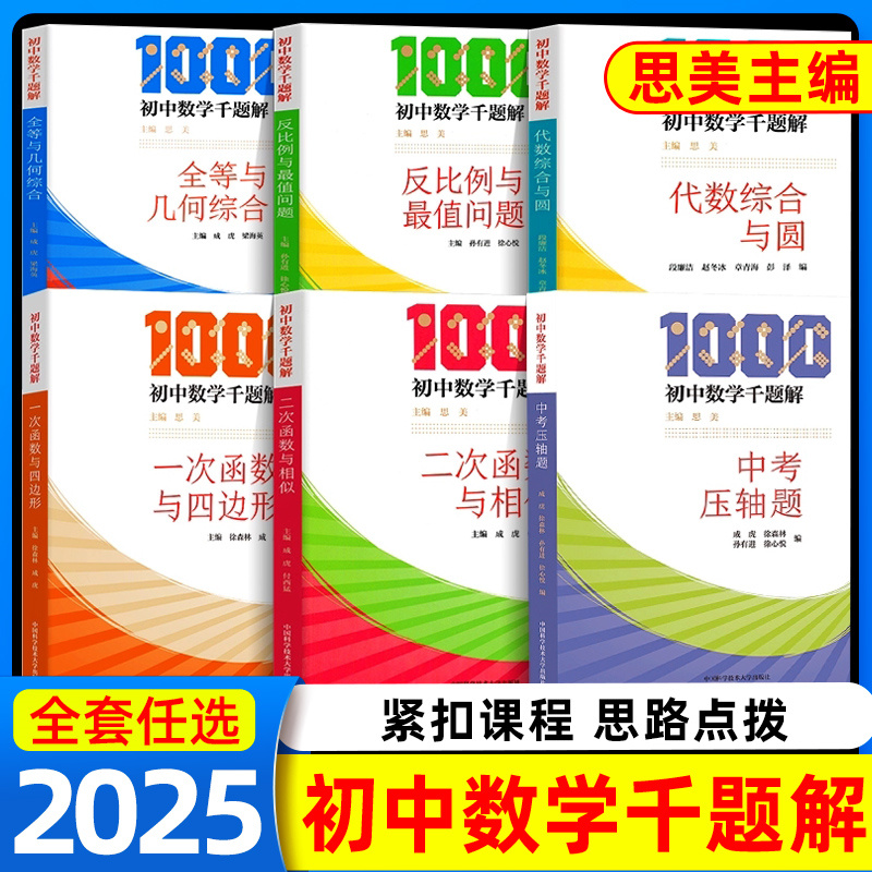 初中数学千题解一次函数与四边形全等与几何综合反比例与最值问题二次函数与相似 举一反三初中数学千题巧解七八九年级中考压轴题