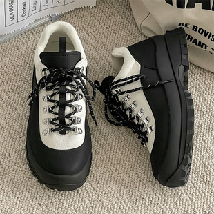 情侣防滑户外徒步运动鞋 2025新款 男增高百搭透气板鞋 登山鞋 子 春季