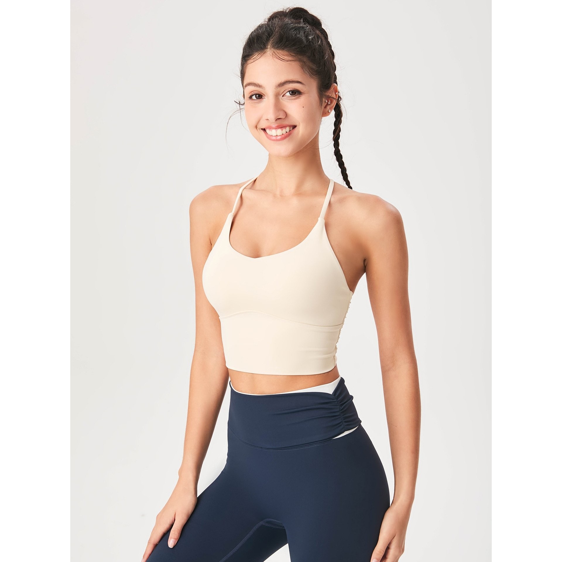 新款交叉美背瑜伽服文胸女固定杯防震室内外跑步运动内衣健身背心,运动/瑜伽/健身/球迷用品,瑜伽内衣,淘宝优惠券,粉丝福利购,淘宝优惠卷