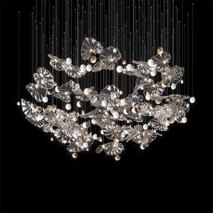 定制售楼部酒店大堂宴会厅吊灯创意荷叶造型复式前台别墅工程灯具