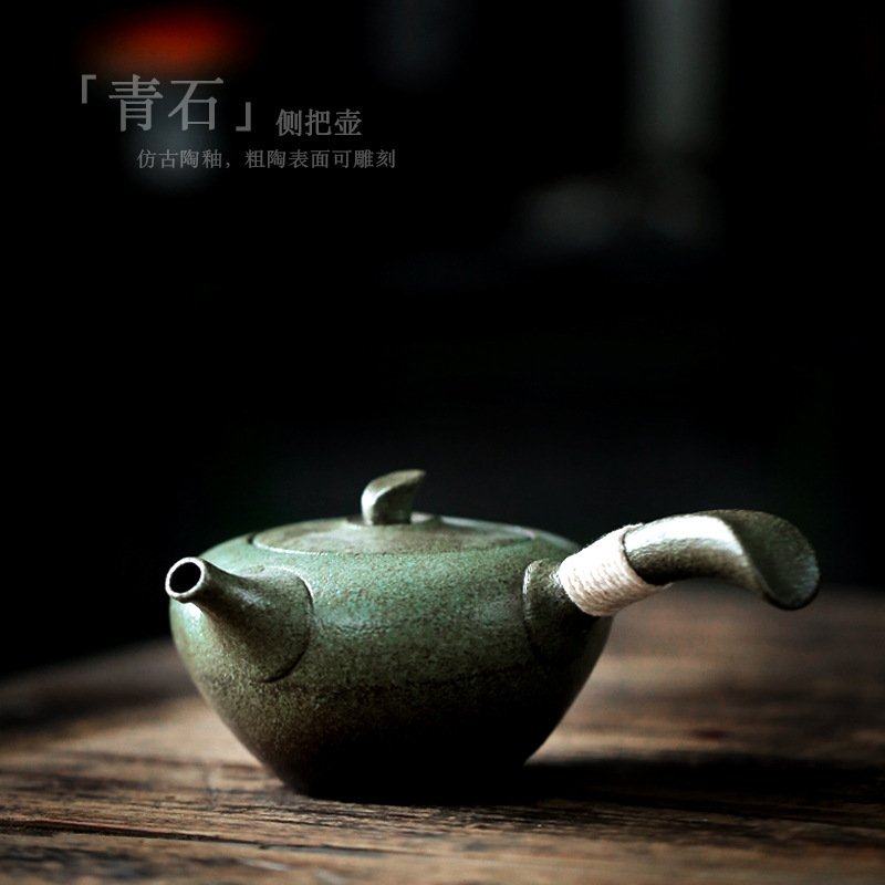 涧影 中式茶壶小号陶瓷泡茶壶单壶功夫茶具茶壶侧把壶复古陶壶,餐饮具,茶壶,淘宝优惠券,粉丝福利购,淘宝优惠卷