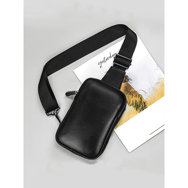 头层牛皮小包新款胸包多功能迷你斜挎包休闲牛皮单肩手机背包