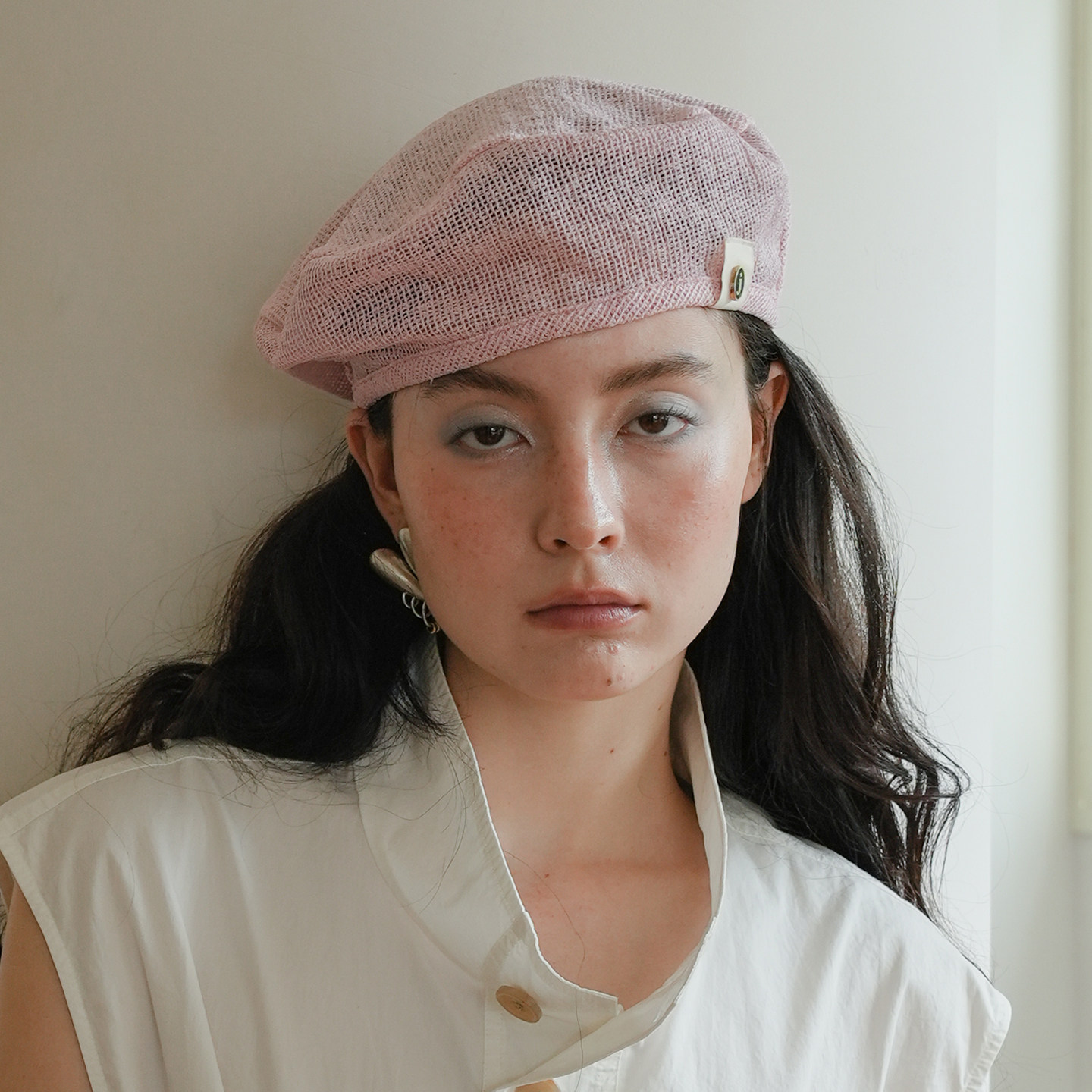 JOJOKUR 「透光漫游粉」会呼吸的粉镂空贝雷帽女_柔焦复古滤镜感