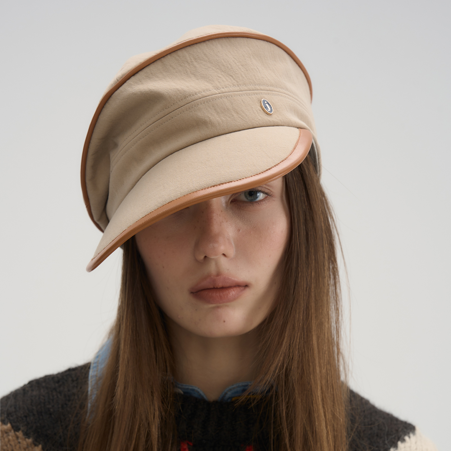 JOJOKUR 设计师品牌廓形报童帽头层皮革大帽檐高街出片造型显脸小