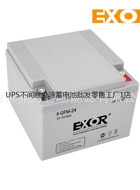 EXOR埃索蓄电池EX24-12铅酸免维护12V24AH UPS/EPS电源配套