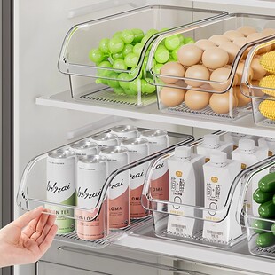 冰箱收纳盒保鲜盒食品抽屉式鸡蛋储物盒子透明厨房专用冷冻整理盒