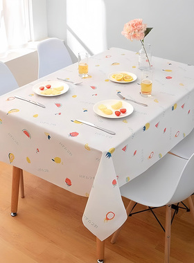 桌布防水防油免洗餐桌垫书桌学生北欧长方形家用茶几布布艺餐桌布
